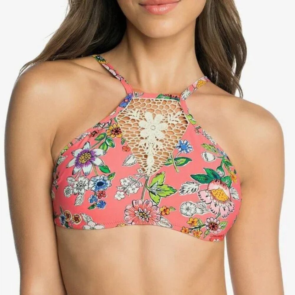 Vera Bradley Floral Print Reversible Bikini Top M